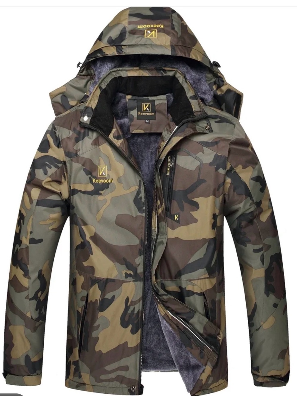 Keevoom Men Waterproof Ski Jacket - Camo - Picture 1 of 15